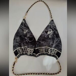 One of a kind Christian Dior Black and White Bikini Top
